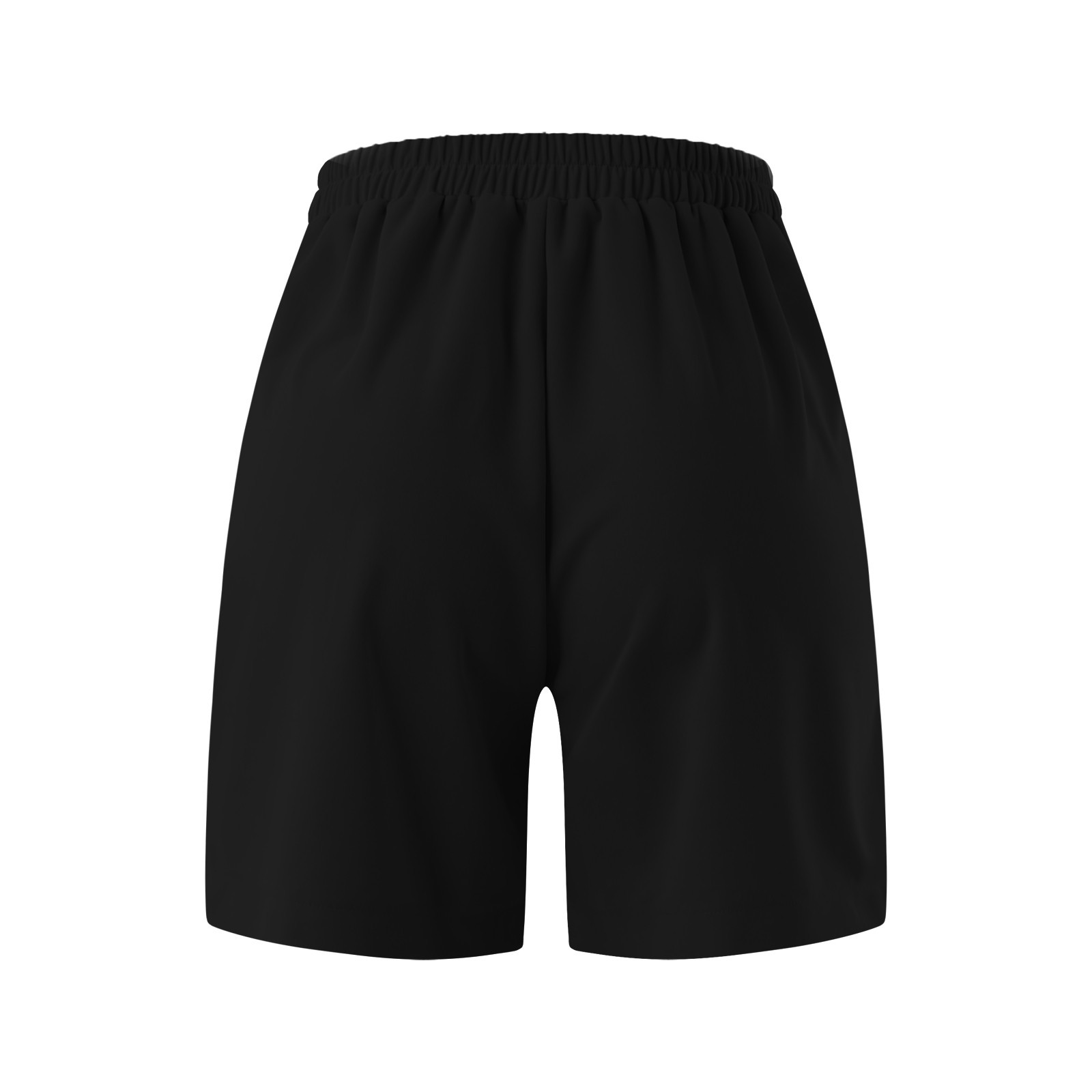 thumbnail image 4 of Pantalones cortos casuales de cintura alta para mujer - Cintura elástica, corte holgado, mezcla de algodón, liso, 4 of 6